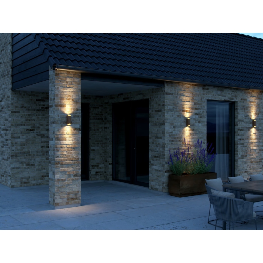 Nordlux - Iluminação de parede exterior NICO 2xGU10/35W/230V IP54 castanho