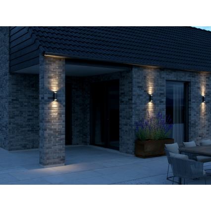 Nordlux - Iluminação de parede exterior NICO 2xGU10/35W/230V IP54 preto