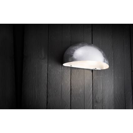 Nordlux - Iluminação de parede exterior SCORPIUS 1xE14/40W/230V IP33 prateado