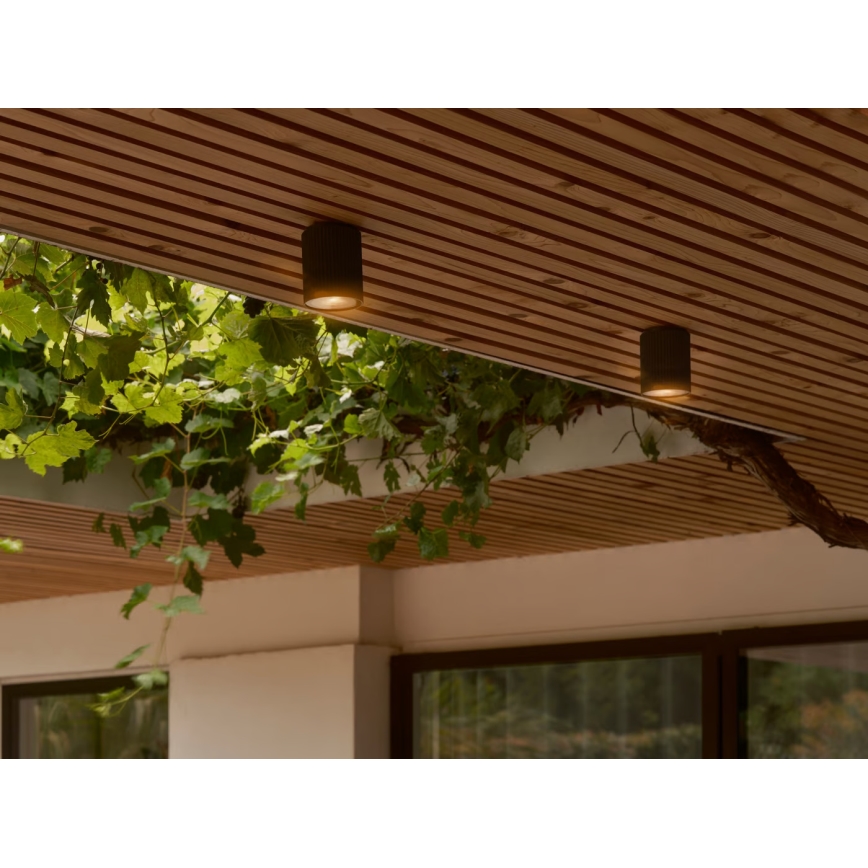 Nordlux - Iluminação de teto exterior KYKLOP 1xGU10/15W/230V IP54 preto