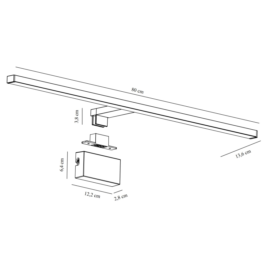 Nordlux - Iluminação LED para espelho de casa de banho MARLEE LED/11,5W/230V 3000K IP44 preto