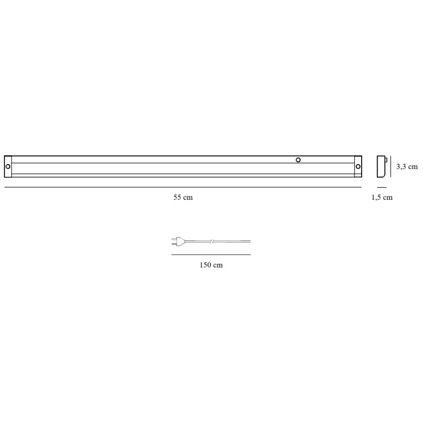 Nordlux - Iluminação para armário de cozinha LED PRESTON LED/8W/230V 3000/4000K 55 cm