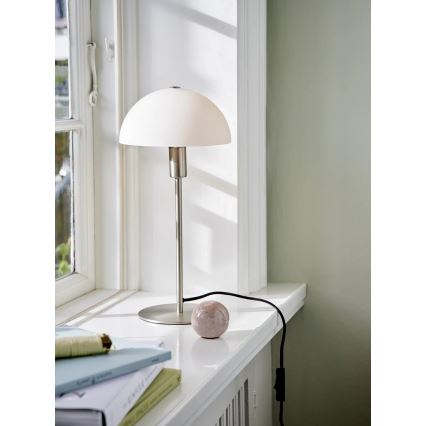 Nordlux - Lâmpada de mesa ELLEN 1xE14/40W/230V cromado mate/branco