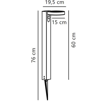 Nordlux - Lâmpada solar LED com sensor RICA LED/5W/3,7V 2200 mAh IP44
