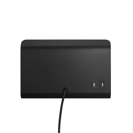 Nordlux - Aplique de parede com prateleira e USB ROOMI 1xGU10/8W/230V preto