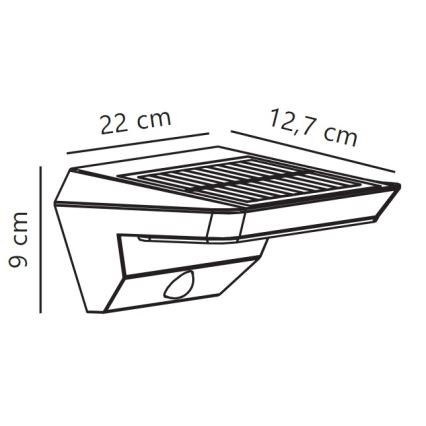 Nordlux - Luminária de parede solar LED com sensor AGENA LED/5W/3,7V IP44 2200 mAh