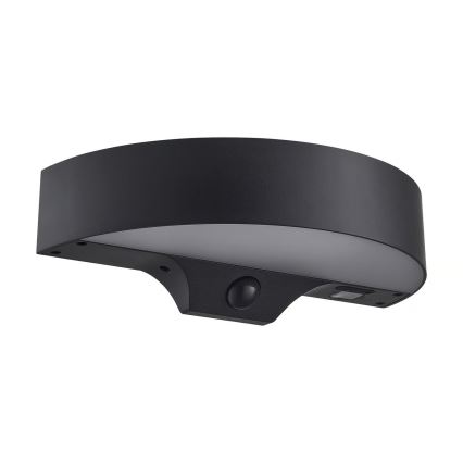 Nordlux - Luminária de parede solar LED com sensor MONAY LED/5W/5V 3000K IP44 2000 mAh preta