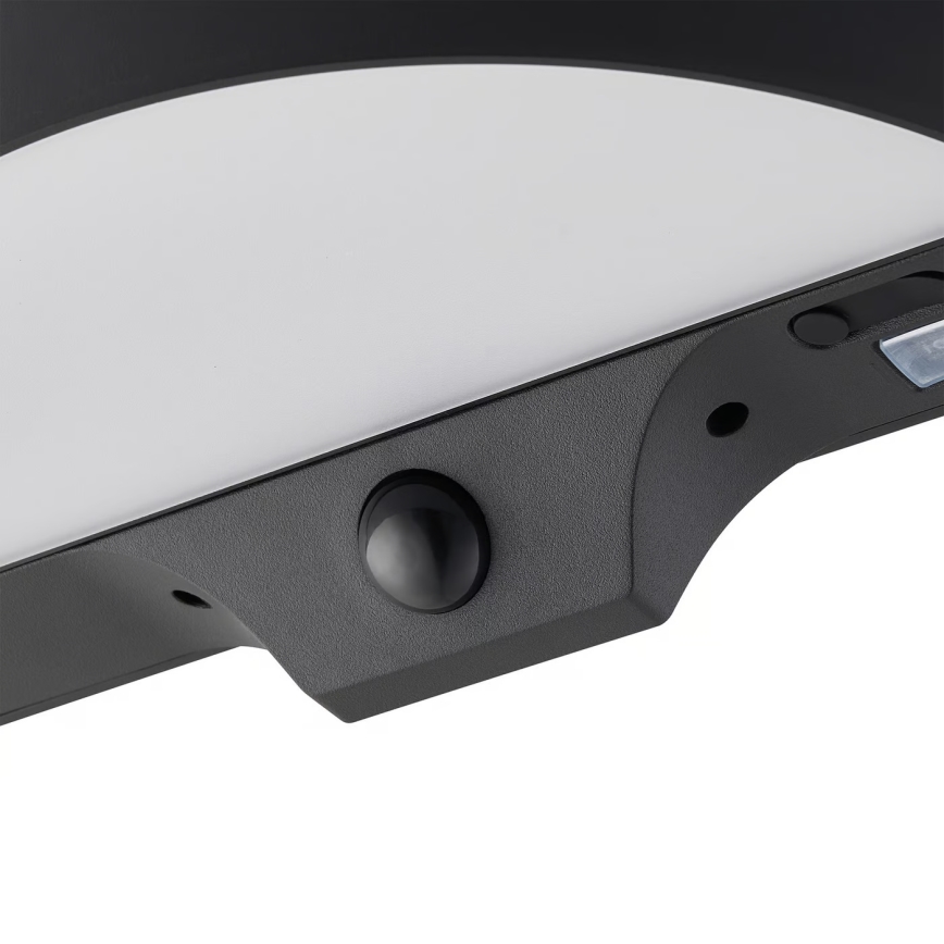 Nordlux - Luminária de parede solar LED com sensor MONAY LED/5W/5V 3000K IP44 2000 mAh preta