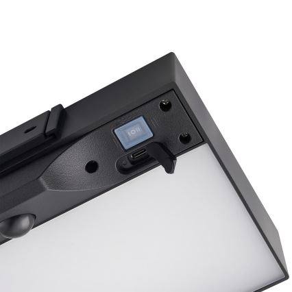 Nordlux - Luminária de parede solar LED com sensor MONAY LED/5W/5V 3000K IP44 2000 mAh preta