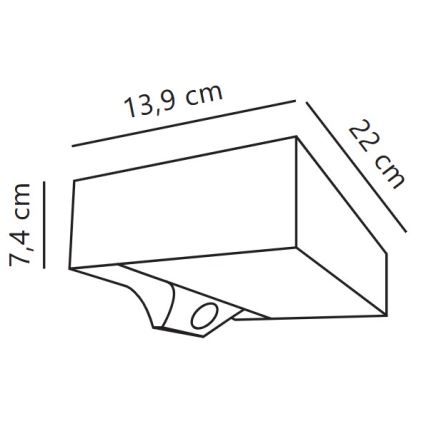 Nordlux - Luminária de parede solar LED com sensor MONAY LED/5W/5V 3000K IP44 2000 mAh preta