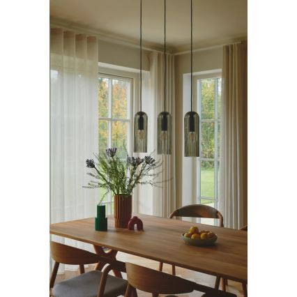 Nordlux - Lustre suspenso com cabo MIELLA 3xE27/25W/230V preto/fumado