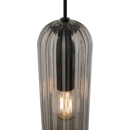 Nordlux - Lustre suspenso com cabo MIELLA 3xE27/25W/230V preto/fumado