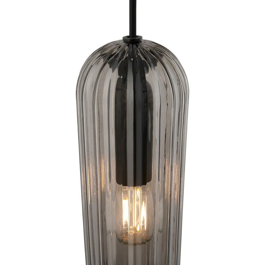 Nordlux - Lustre suspenso com cabo MIELLA 3xE27/25W/230V preto/fumado