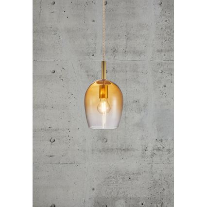 Nordlux - Lustre suspenso com cabo UMA 1xE27/40W/230V Ø 18 cm castanho/fumado