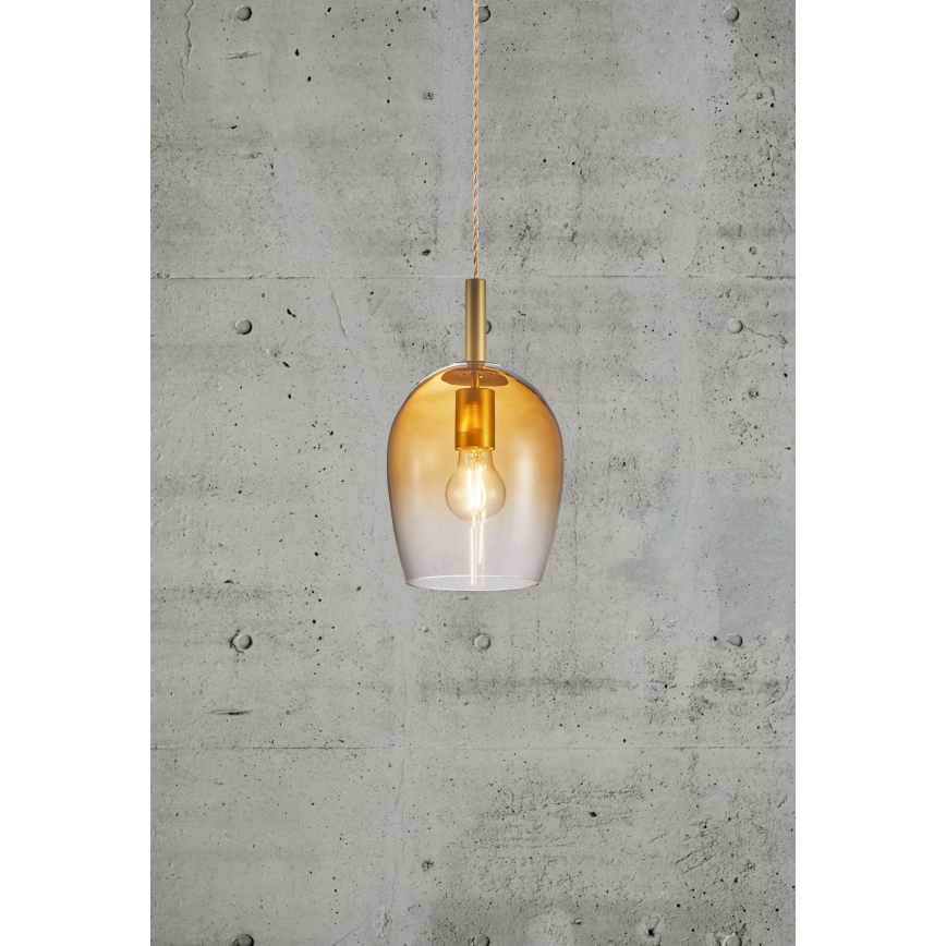 Nordlux - Lustre suspenso com cabo UMA 1xE27/40W/230V Ø 18 cm castanho/fumado