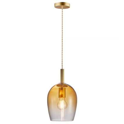 Nordlux - Lustre suspenso com cabo UMA 1xE27/40W/230V Ø 18 cm castanho/fumado
