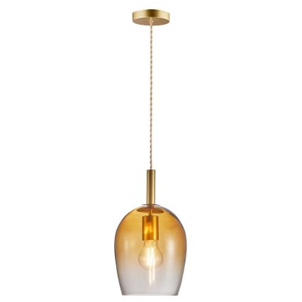 Nordlux - Lustre suspenso com cabo UMA 1xE27/40W/230V Ø 18 cm castanho/fumado