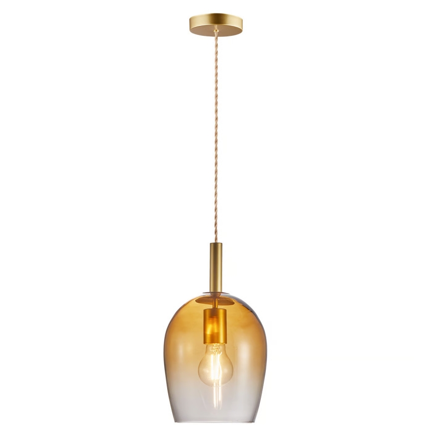 Nordlux - Lustre suspenso com cabo UMA 1xE27/40W/230V Ø 18 cm castanho/fumado