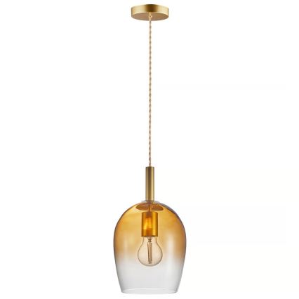 Nordlux - Lustre suspenso com cabo UMA 1xE27/40W/230V Ø 18 cm castanho/fumado