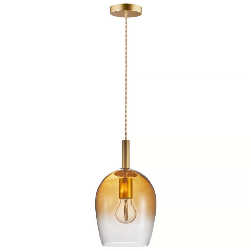 Nordlux - Lustre suspenso com cabo UMA 1xE27/40W/230V Ø 18 cm castanho/fumado