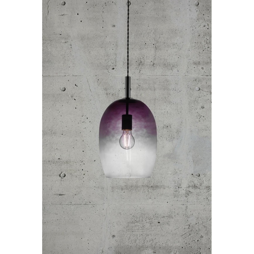 Nordlux - Lustre suspenso com cabo UMA 1xE27/40W/230V Ø 23 cm preto/fumado