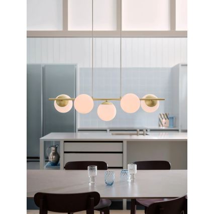 Nordlux - Lustre suspenso LILLY 5xE14/10W/230V latão