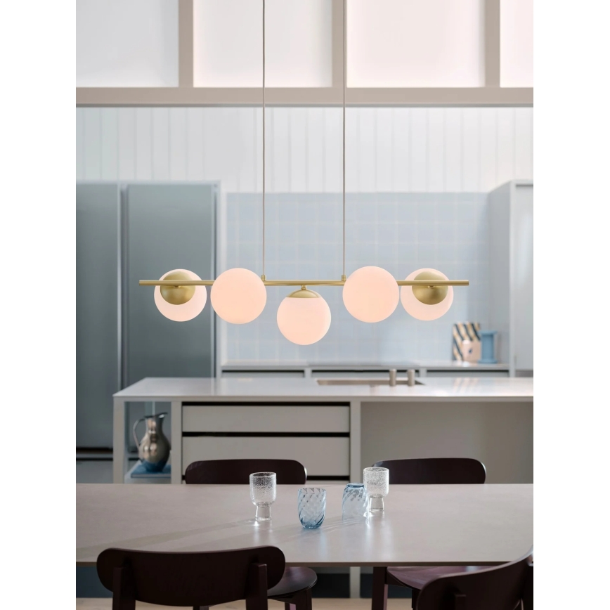 Nordlux - Lustre suspenso LILLY 5xE14/10W/230V latão