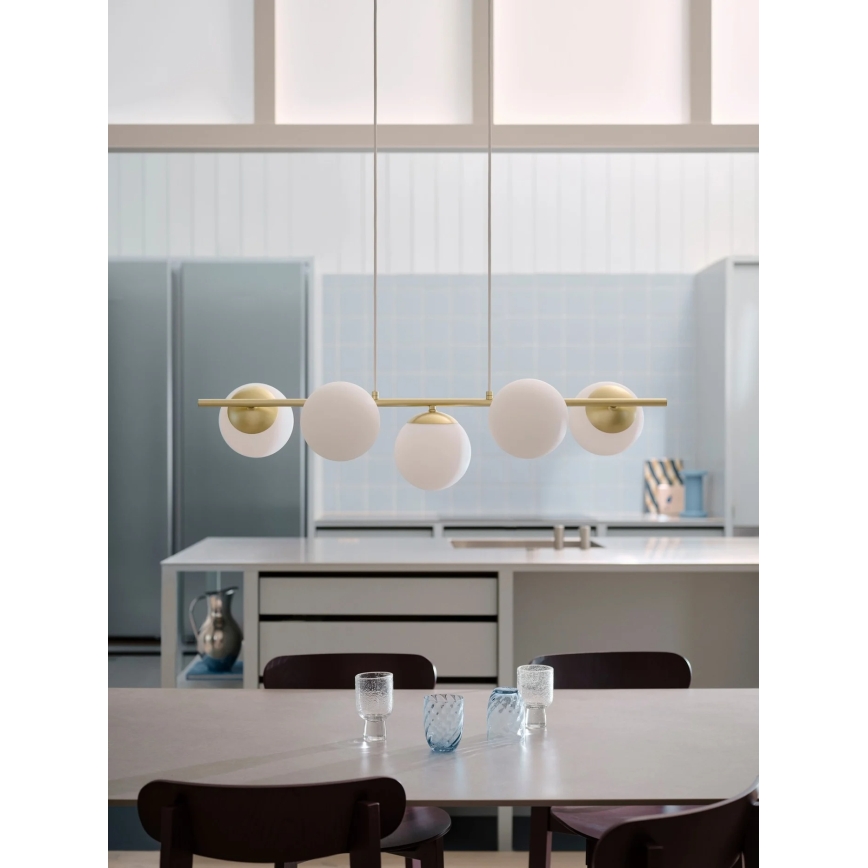 Nordlux - Lustre suspenso LILLY 5xE14/10W/230V latão