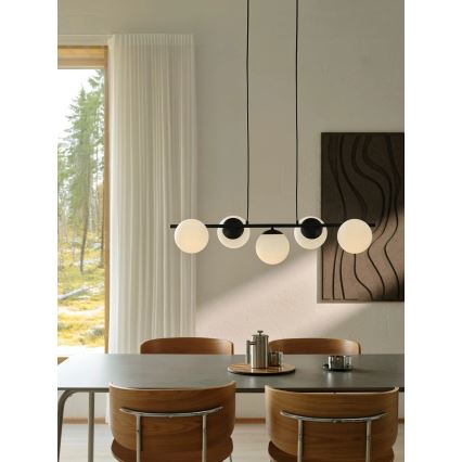 Nordlux - Lustre suspenso por cabo LILLY 5xE14/10W/230V preto