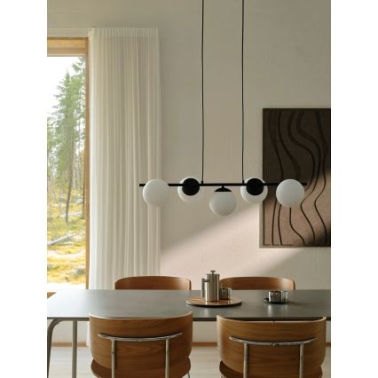 Nordlux - Lustre suspenso por cabo LILLY 5xE14/10W/230V preto