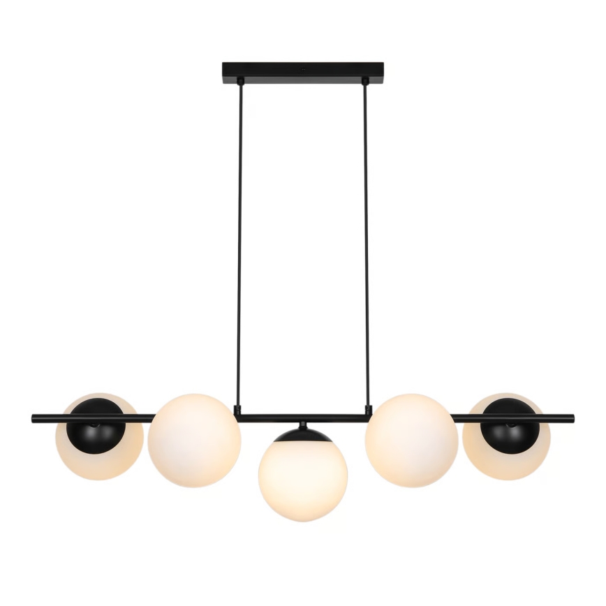 Nordlux - Lustre suspenso por cabo LILLY 5xE14/10W/230V preto