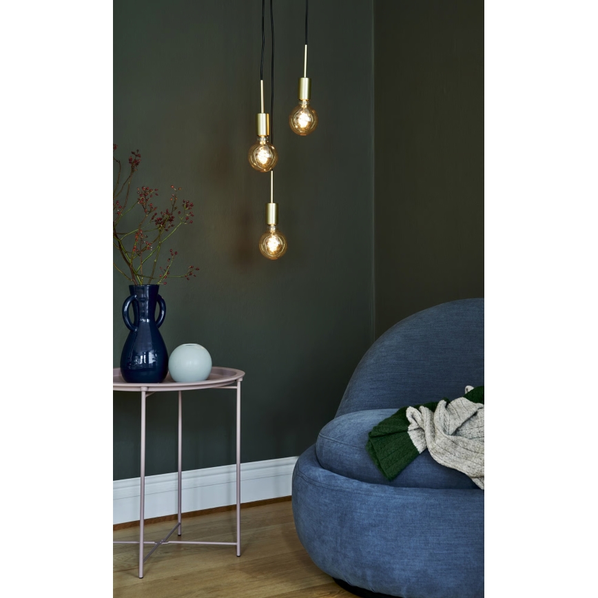 Nordlux - Lustre suspenso por cabo PACO 3xE27/25W/230V latão