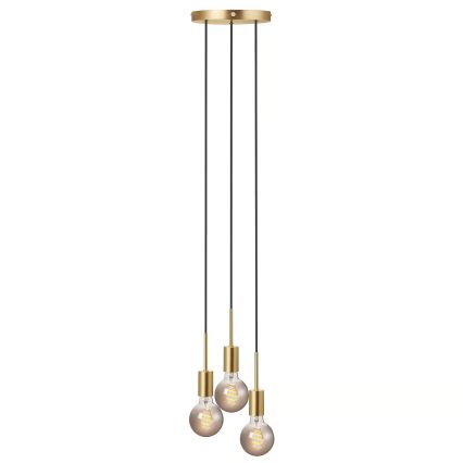 Nordlux - Lustre suspenso por cabo PACO 3xE27/25W/230V latão