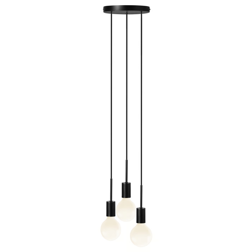 Nordlux - Lustre suspenso por cabo PACO 3xE27/25W/230V preto