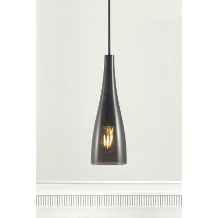 Nordlux - Pendente com cabo EMBLA 1xE27/40W/230V fumê/preto