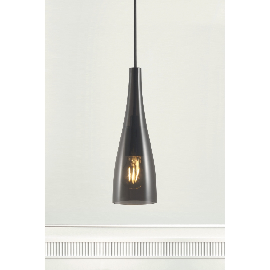 Nordlux - Pendente com cabo EMBLA 1xE27/40W/230V fumê/preto