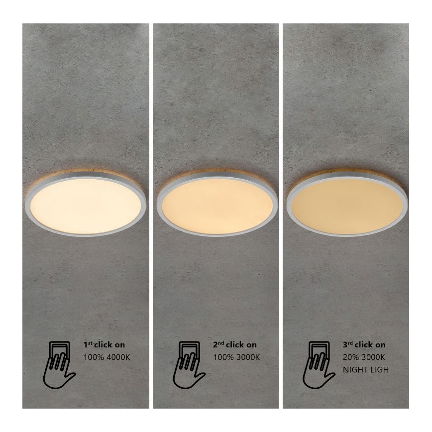 Nordlux - Luminária de tecto LED dimerizável para casa de banho OJA LED/14,5W/230V 3000/4000K IP54 Ø 30 cm