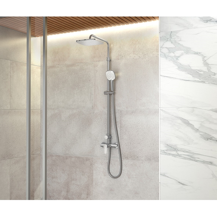 Novaservis - Conjunto de chuveiro com torneira METALIA ECO cromado brilhante