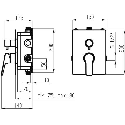 Novaservis - Conjunto de duche com torneira embutida METALIA ECO cromado brilhante