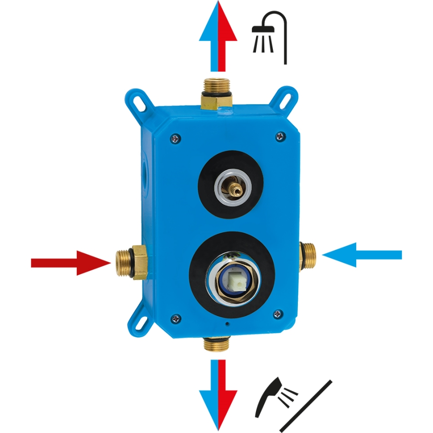 Novaservis - Conjunto de duche com torneira embutida METALIA ECO cromado brilhante