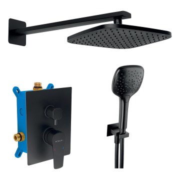 Novaservis - Conjunto de duche com torneira embutida METALIA ECO mate preto