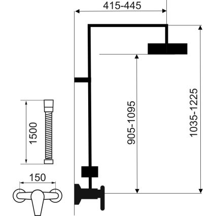 Novaservis - Conjunto de duche com torneira termostática METALIA ECO cromado brilhante