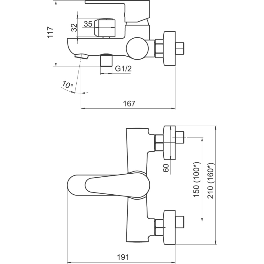 Novaservis - Conjunto para banheira com misturador TITANIA FRESH ECO, cromo brilhante
