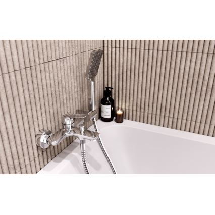 Novaservis - Conjunto para banheira METALIA com misturador, cromado brilhante