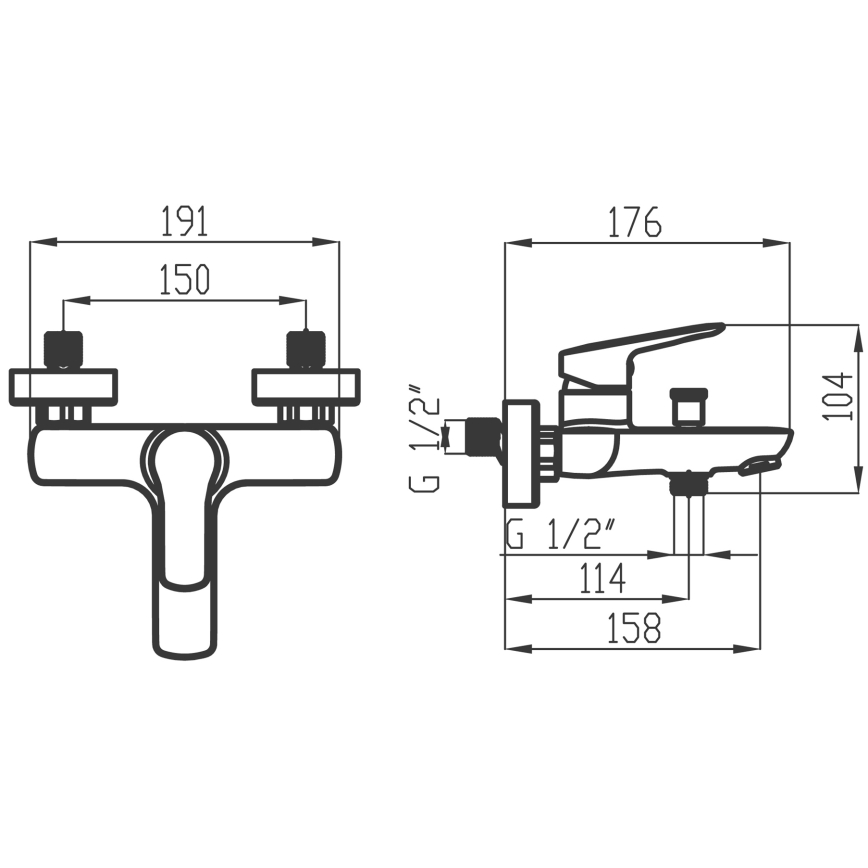 Novaservis - Conjunto para banheira METALIA com misturador, cromado brilhante