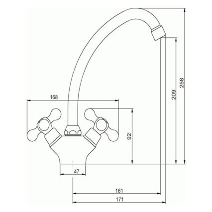 Novaservis - Misturador de cozinha TITANIA RETRO cromado brilhante