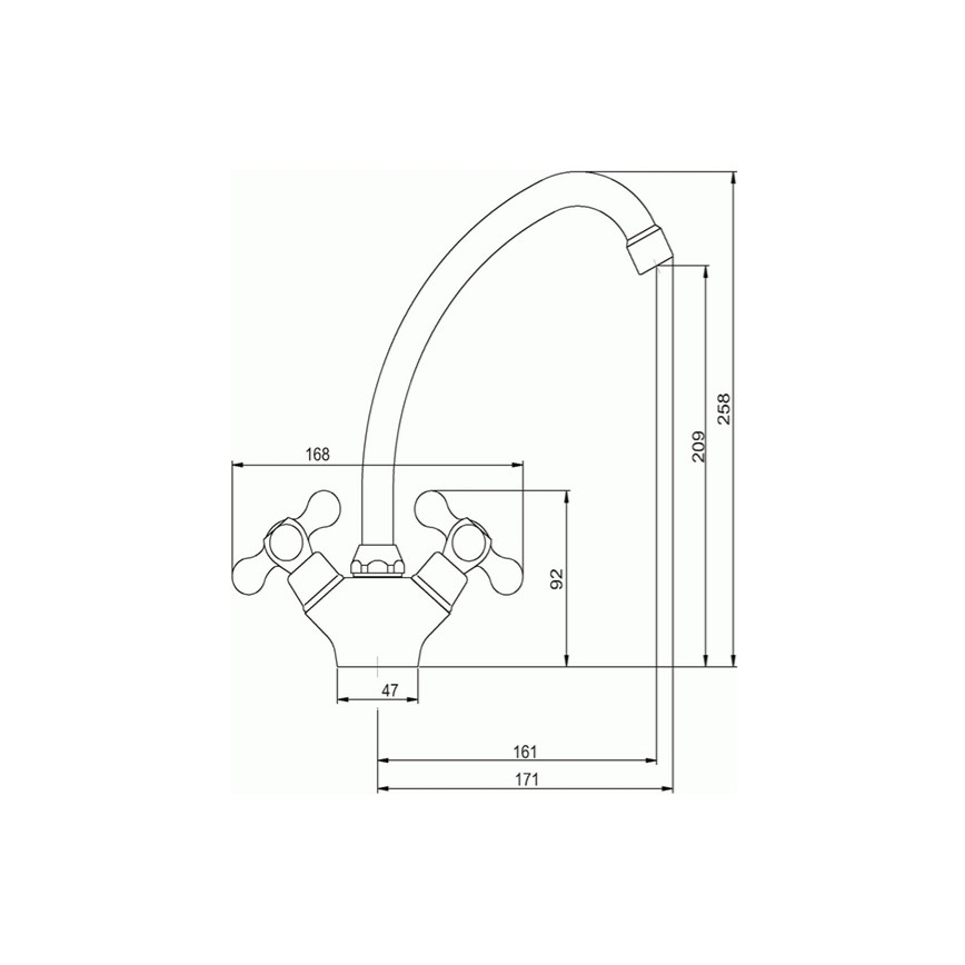 Novaservis - Misturador de cozinha TITANIA RETRO cromado brilhante