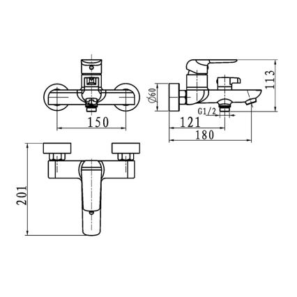Novaservis - Misturador para banheira NOBLESS TINA branco