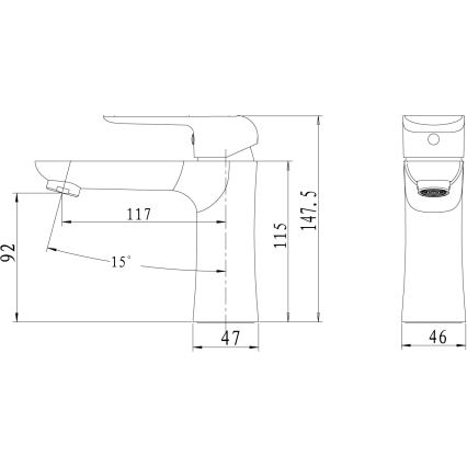 Novaservis - Misturador para lavatório NOBLESS TINA, cromado brilhante