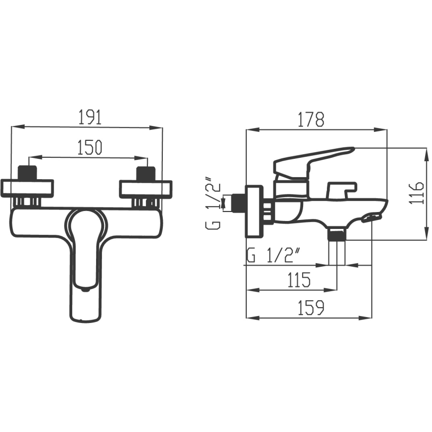 Novaservis - Torneira de banheira METALIA cromado brilhante